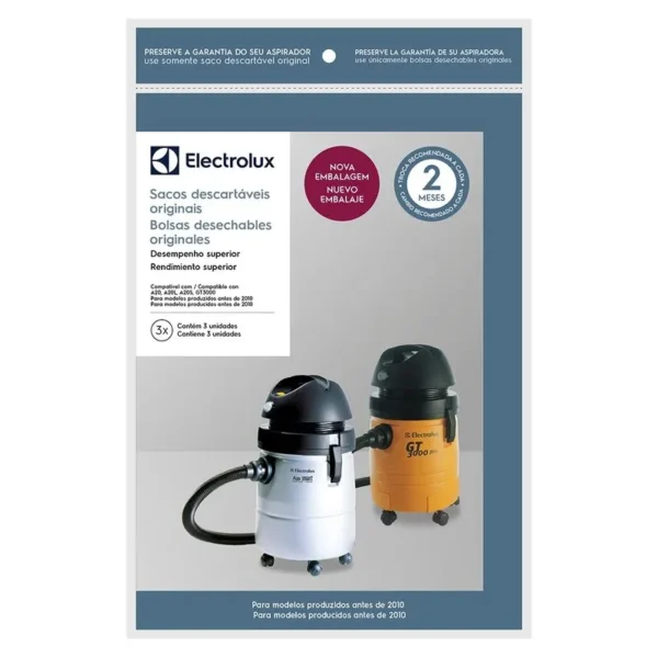 Kit 3 Sacos de aspirador de pó - Modelos A20, A20L, A20S e GT3000 produzidos antes de 2010 (CSE19) Electrolux - #2129